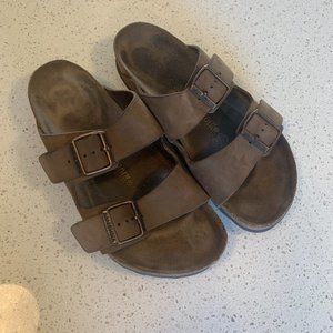 Brown Arizona two strap Birkenstocks - size 39